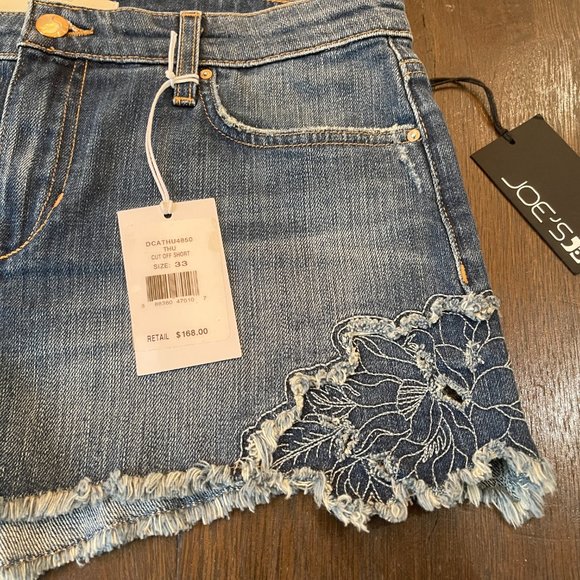 BRAND NEW Blue Distressed Denim Shorts - Picture 9 of 13